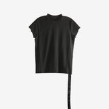 Black t-shirts, front view