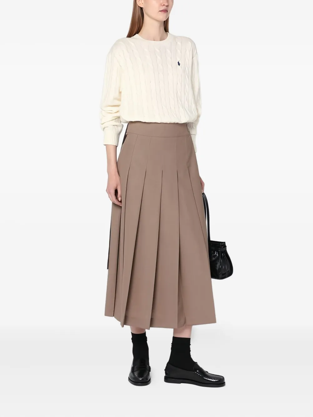 Tan sweater,full body view