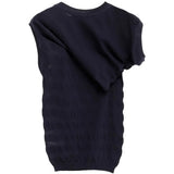 Navy top, front view