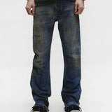 Blue pants worn by a person, showing the pants fit