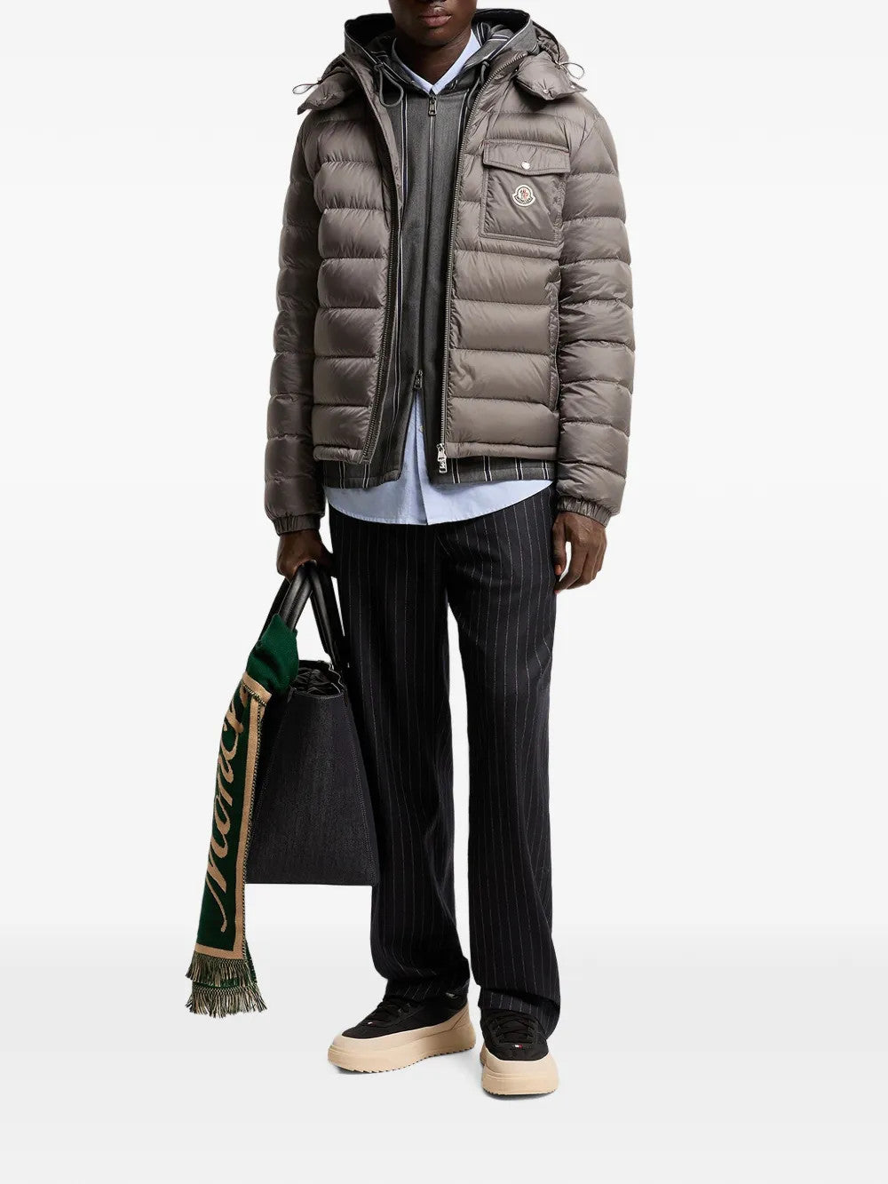 Grey jacket, full body view