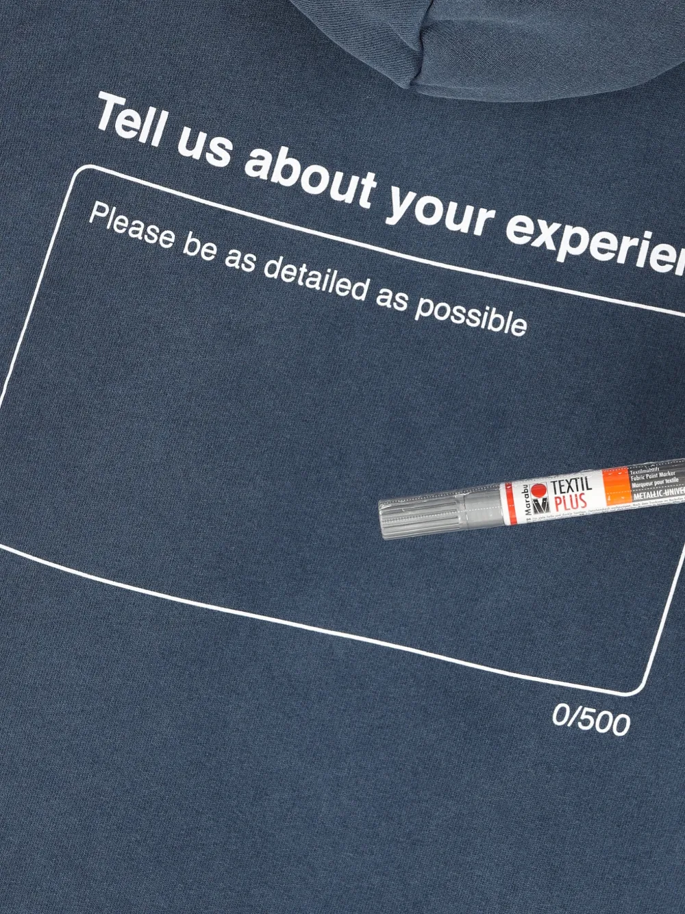 Close up of blue sweats-hoodies, showing texture of the fabric