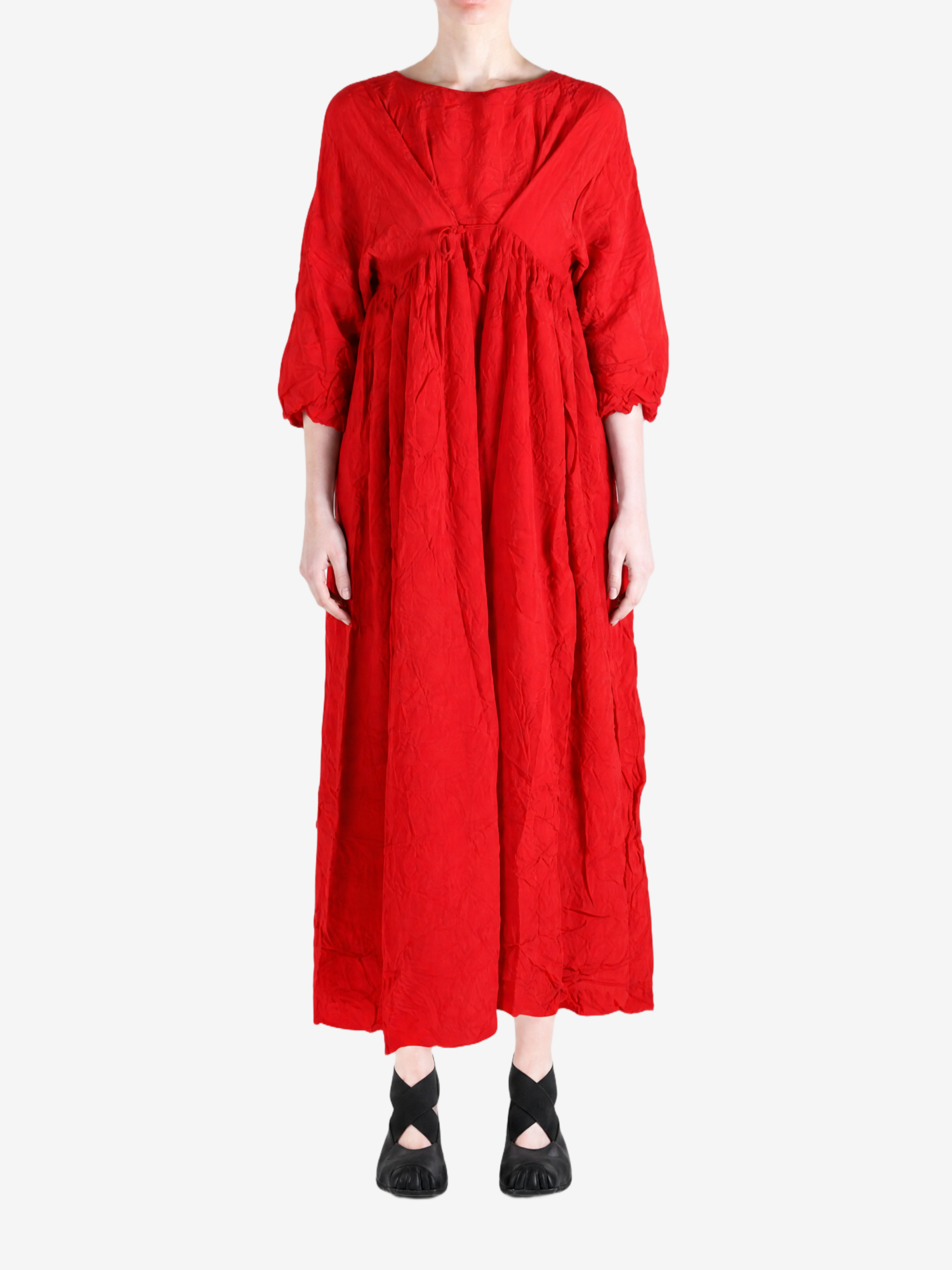 Red dress, full body view