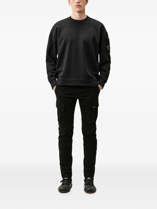 Black hoodie, full body view