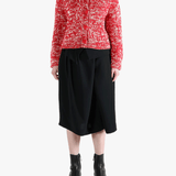 Red knitwear, full body view