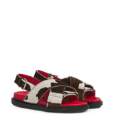 Brown sandals, front view