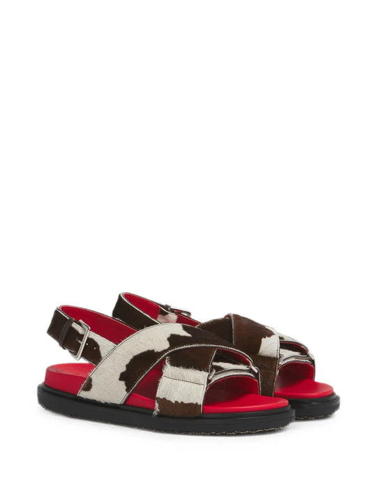 Brown sandals, front view