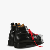 Black boots, back view