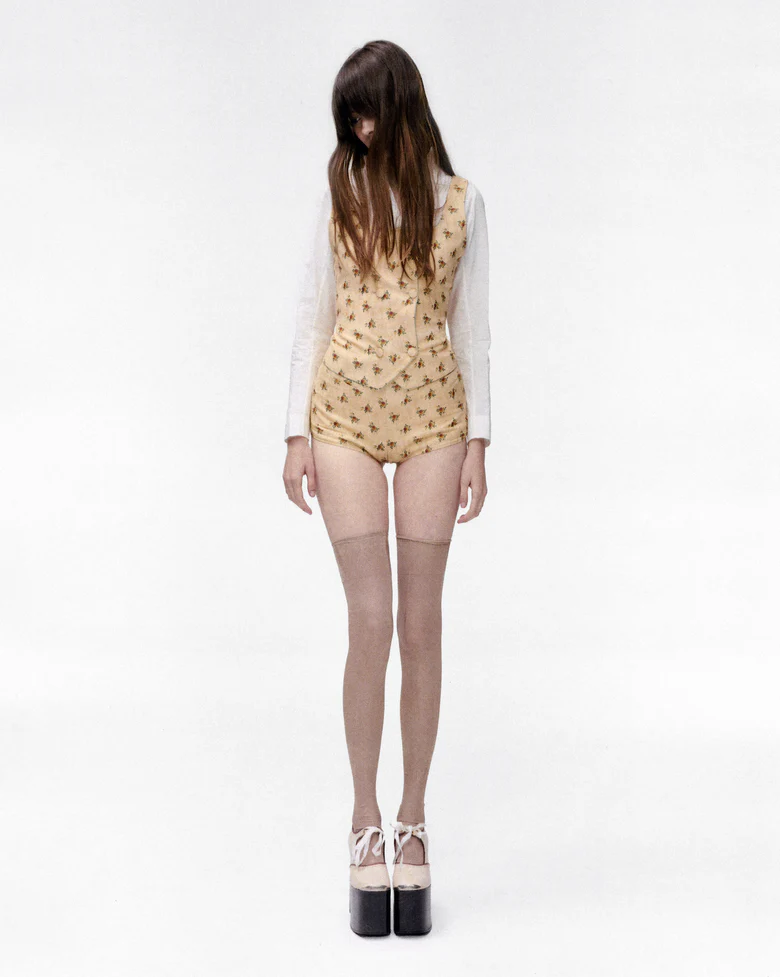 Tan jacket, full body view