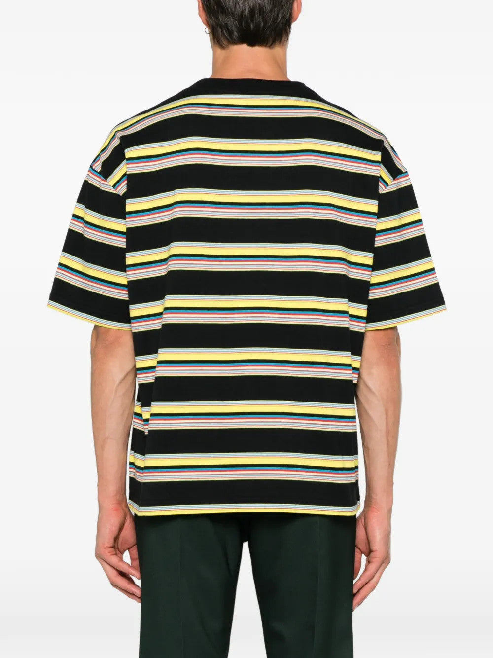 Black t-shirt, full body view