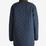 Navy jacket, full body view