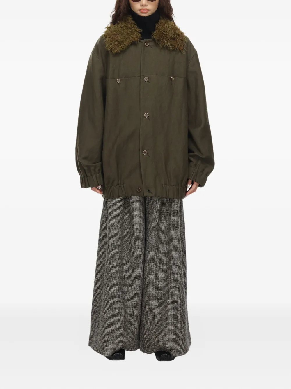 Brown jacket, full body view