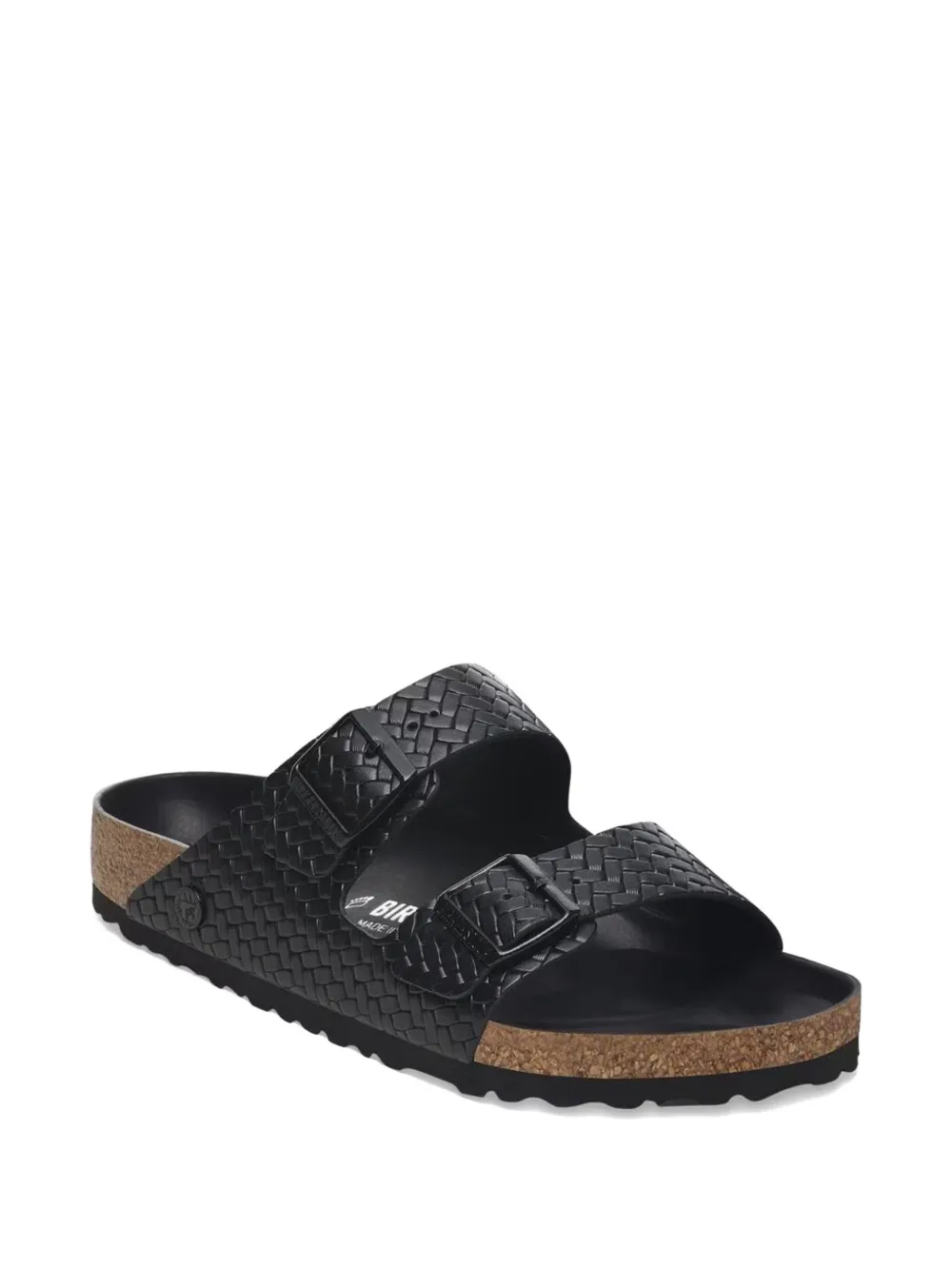 Black sandals, front view
