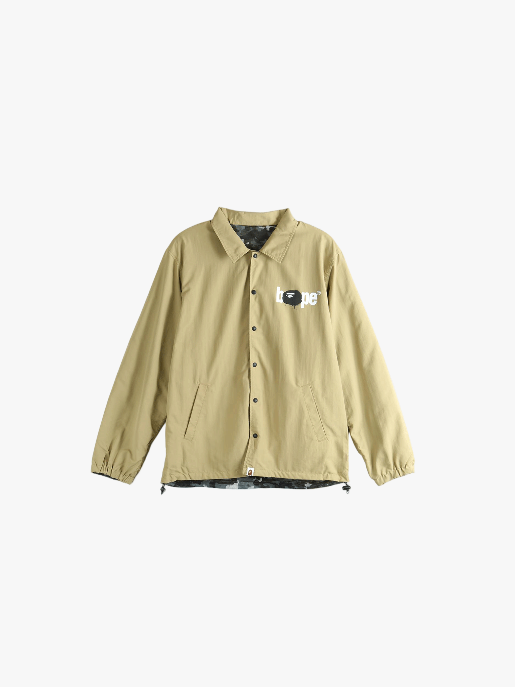 Tan jacket, front view