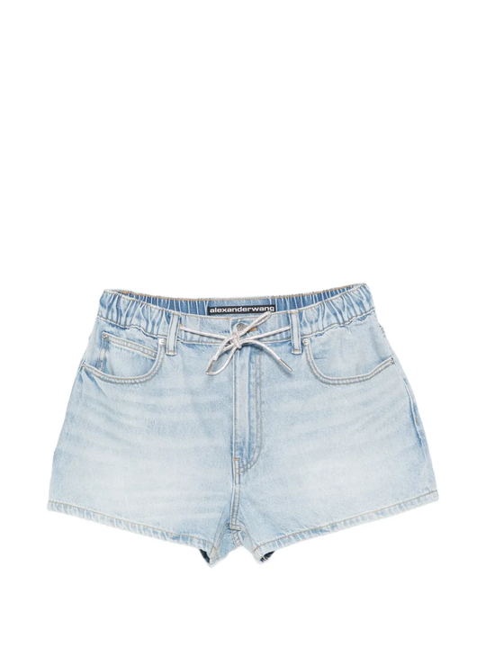Blue shorts, front view