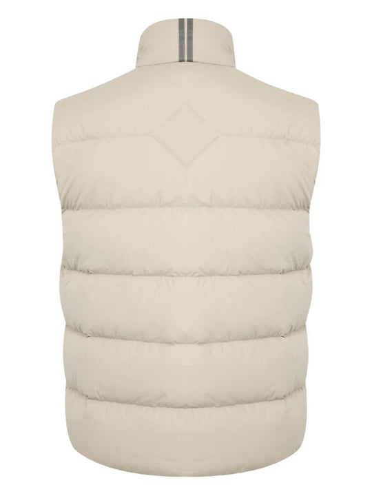 Tan jacket, back view