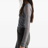 Grey top, full body view