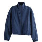 Navy jacket, front view