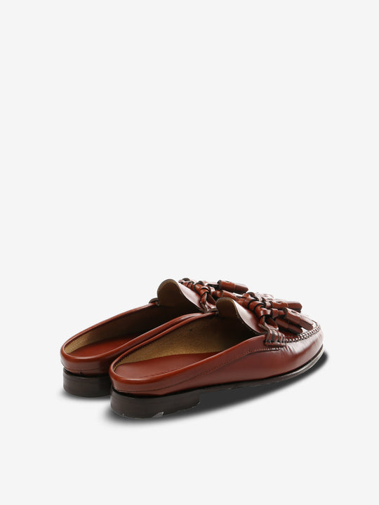 Tan loafer, back view