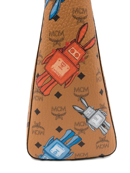 Close up of brown bag, showing texture of the leather fabric