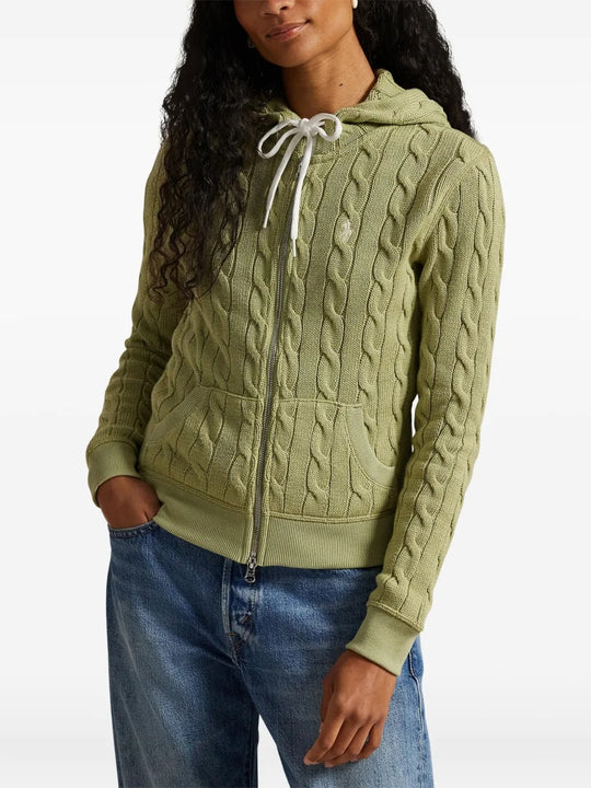 Green hoodie, front view