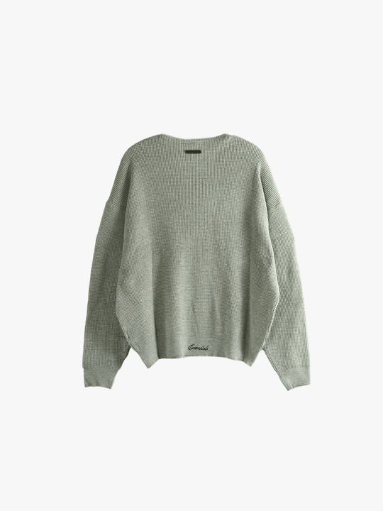 Grey sweater, back view