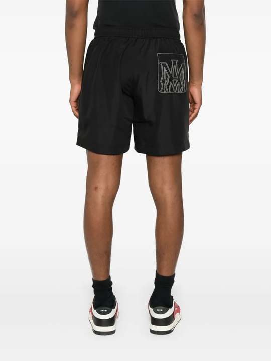 Black shorts worn by a person, showing the shorts's fit