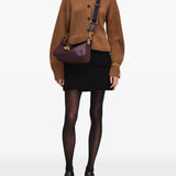 Burgundy bag, full body view