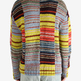 Yellow sweater worn by a person, showing the sweater’s fit