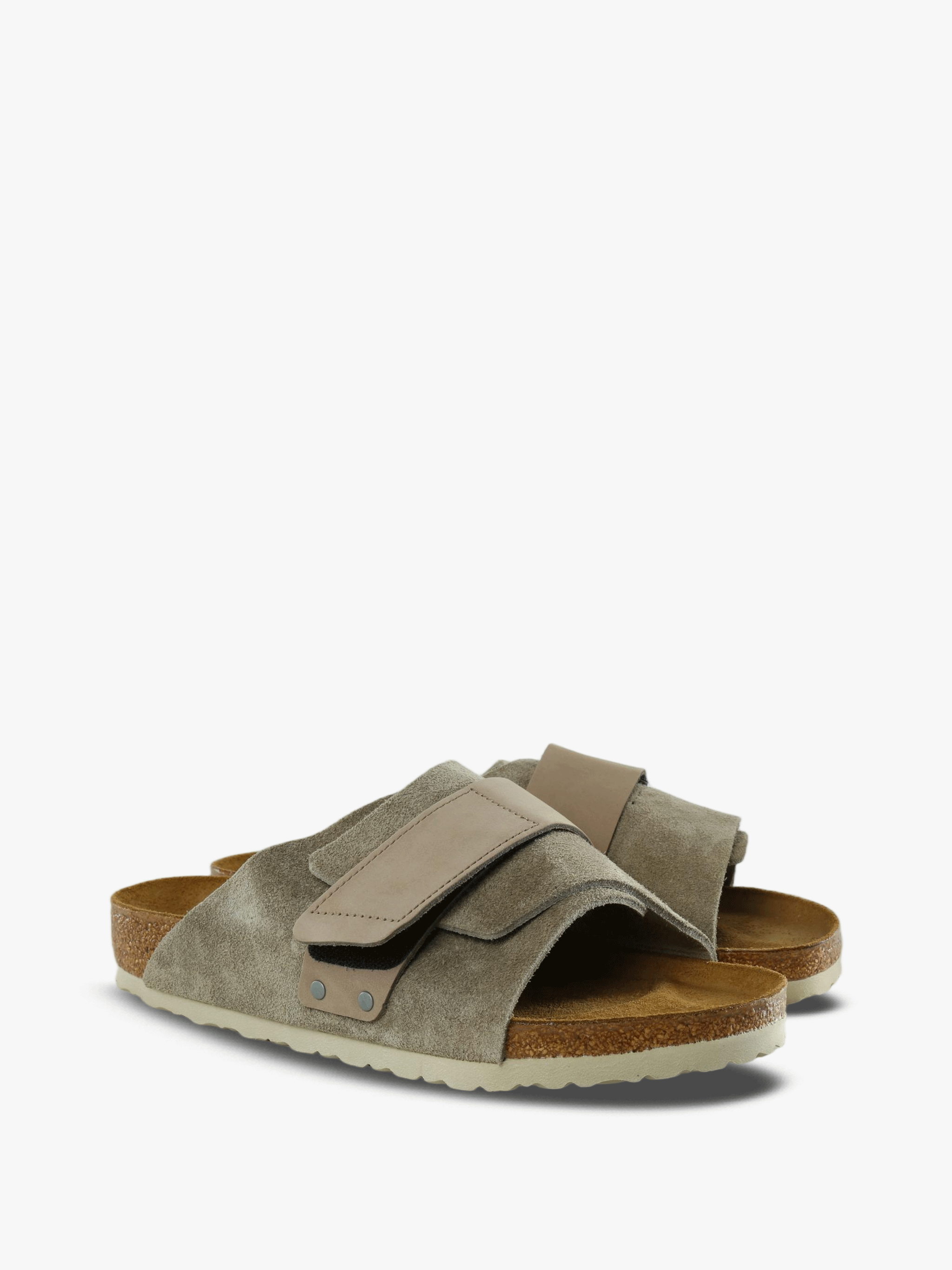 Tan sandals, front view