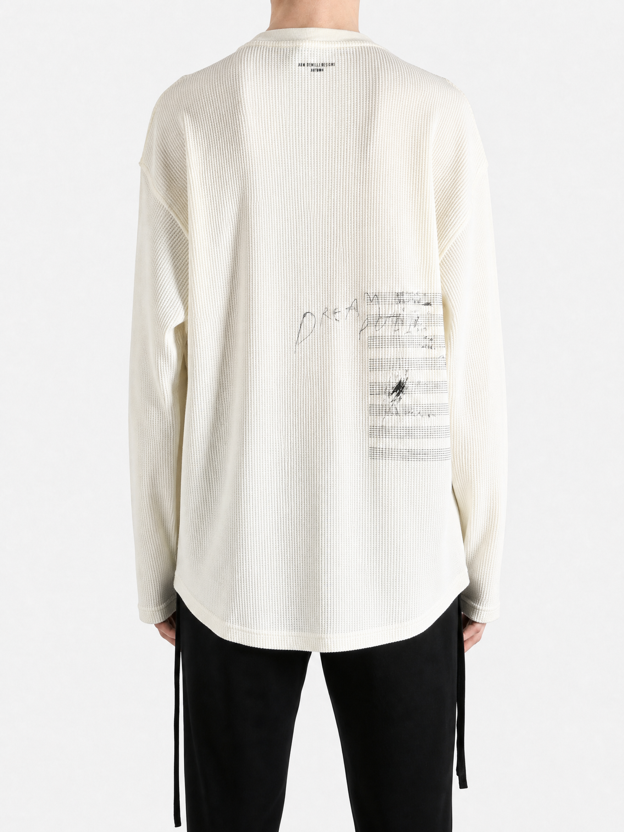 Tan t-shirt, full body view