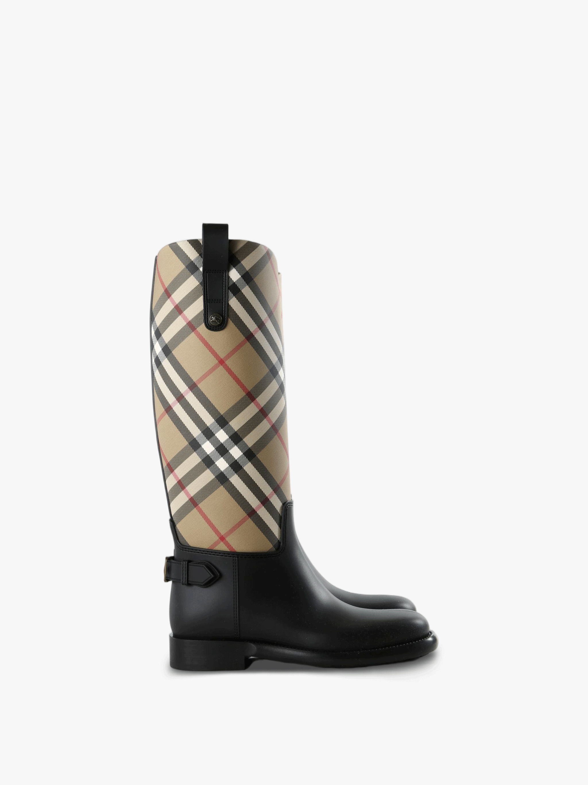 Tan boots, side view