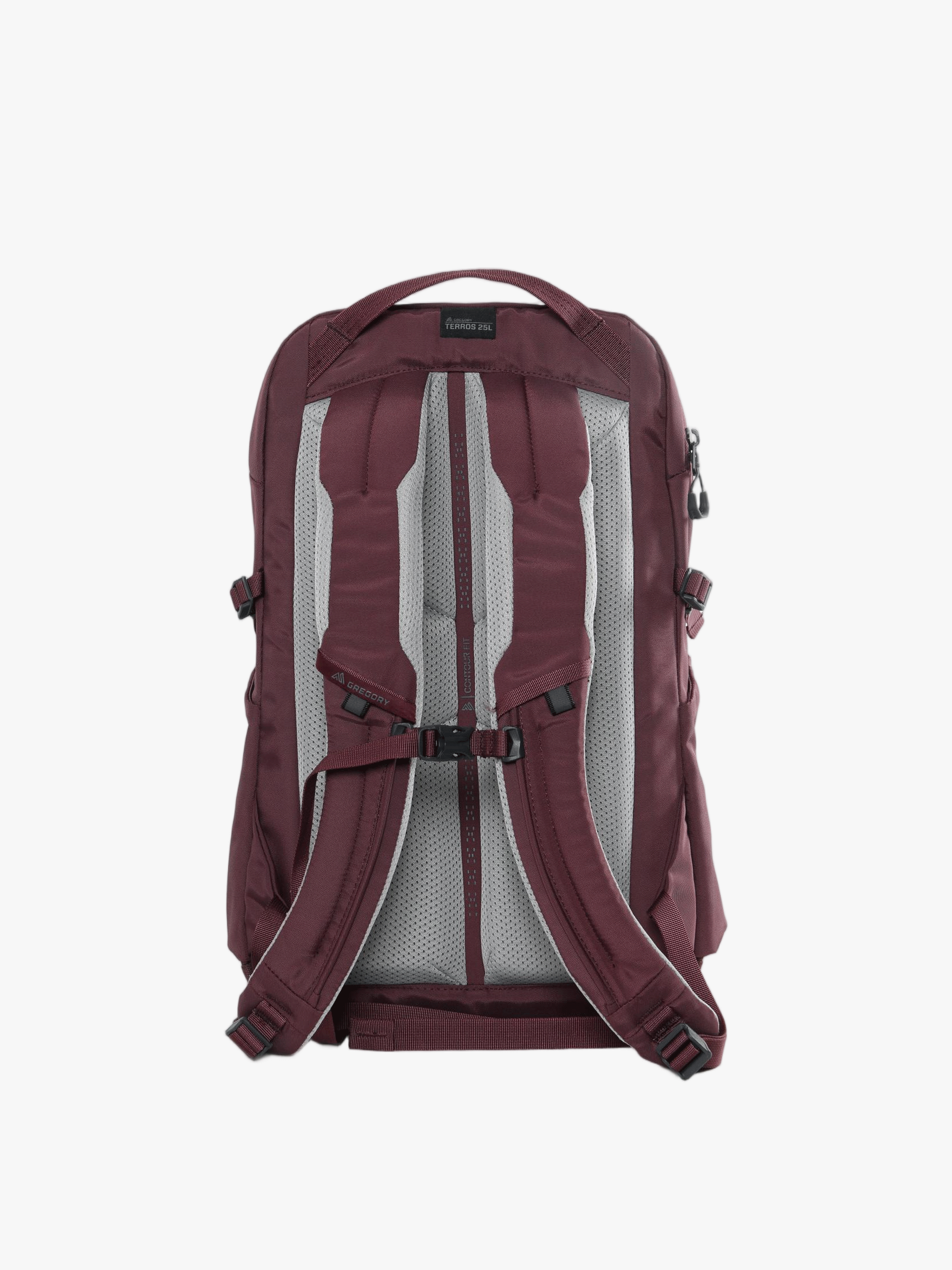Burgundy bag, back view