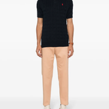 Navy knitwear, full body view