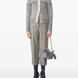 THOM BROWNE - Women Fair Isle Jersey Float Jacquard Cropped Crew Neck Cardigan