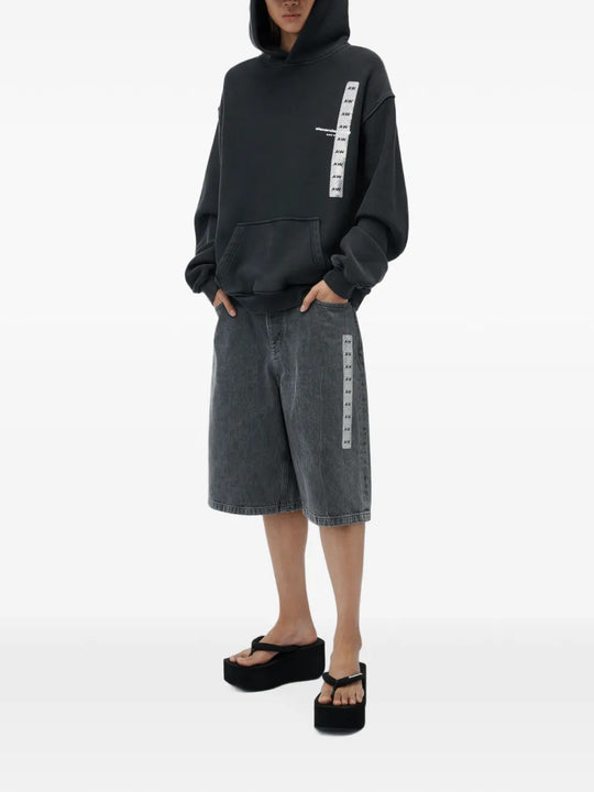 Black hoodie, full body view