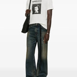 Blue pants, full body view