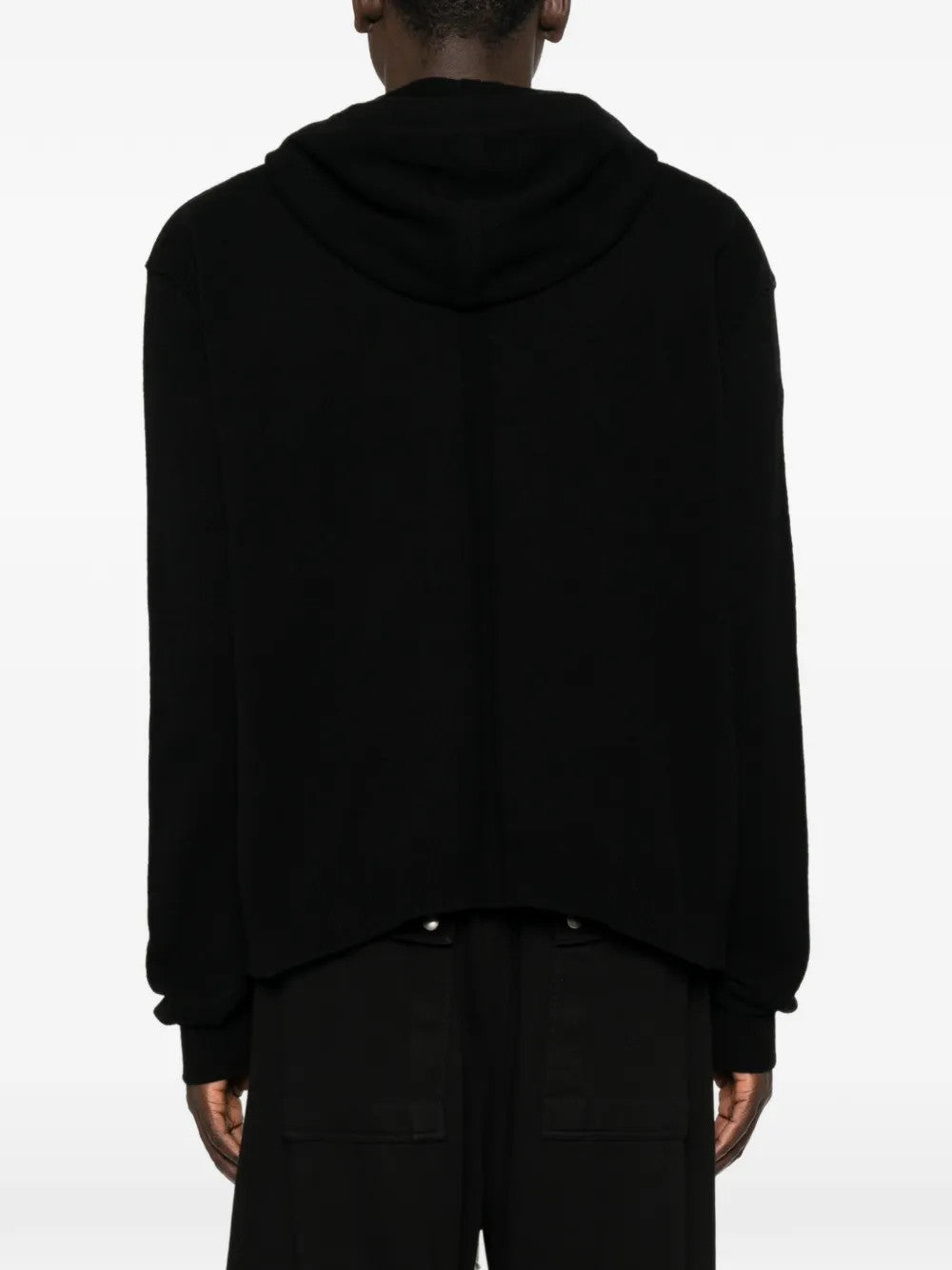 Black hoodie, full body view