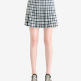 Green skirt, full body view