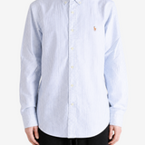 Blue shirt, full body view