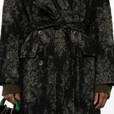 Close up of black coats, showing texture of the angora fabric