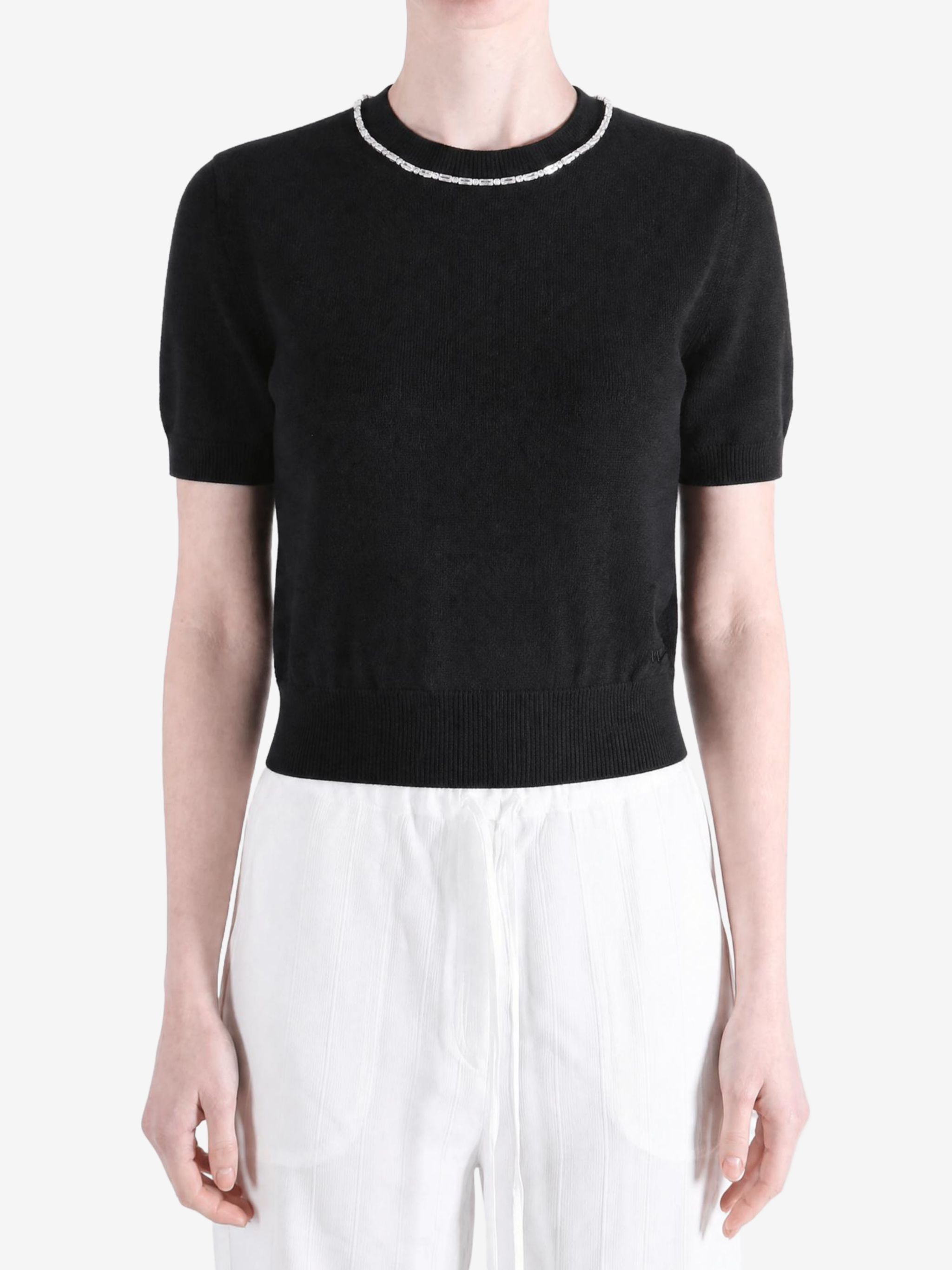 Black t-shirt, front view