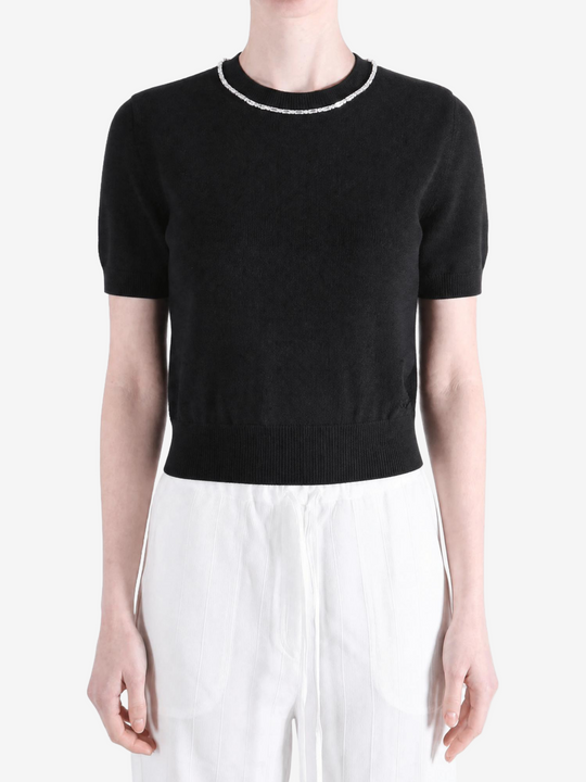 Black t-shirt, front view
