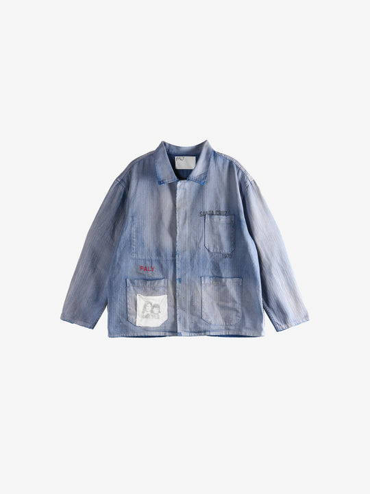 Blue jacket, front view