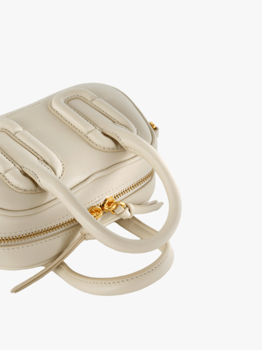 Tan bag, front view