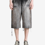 Grey shorts, full body view