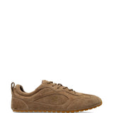 Tan shoes, side view