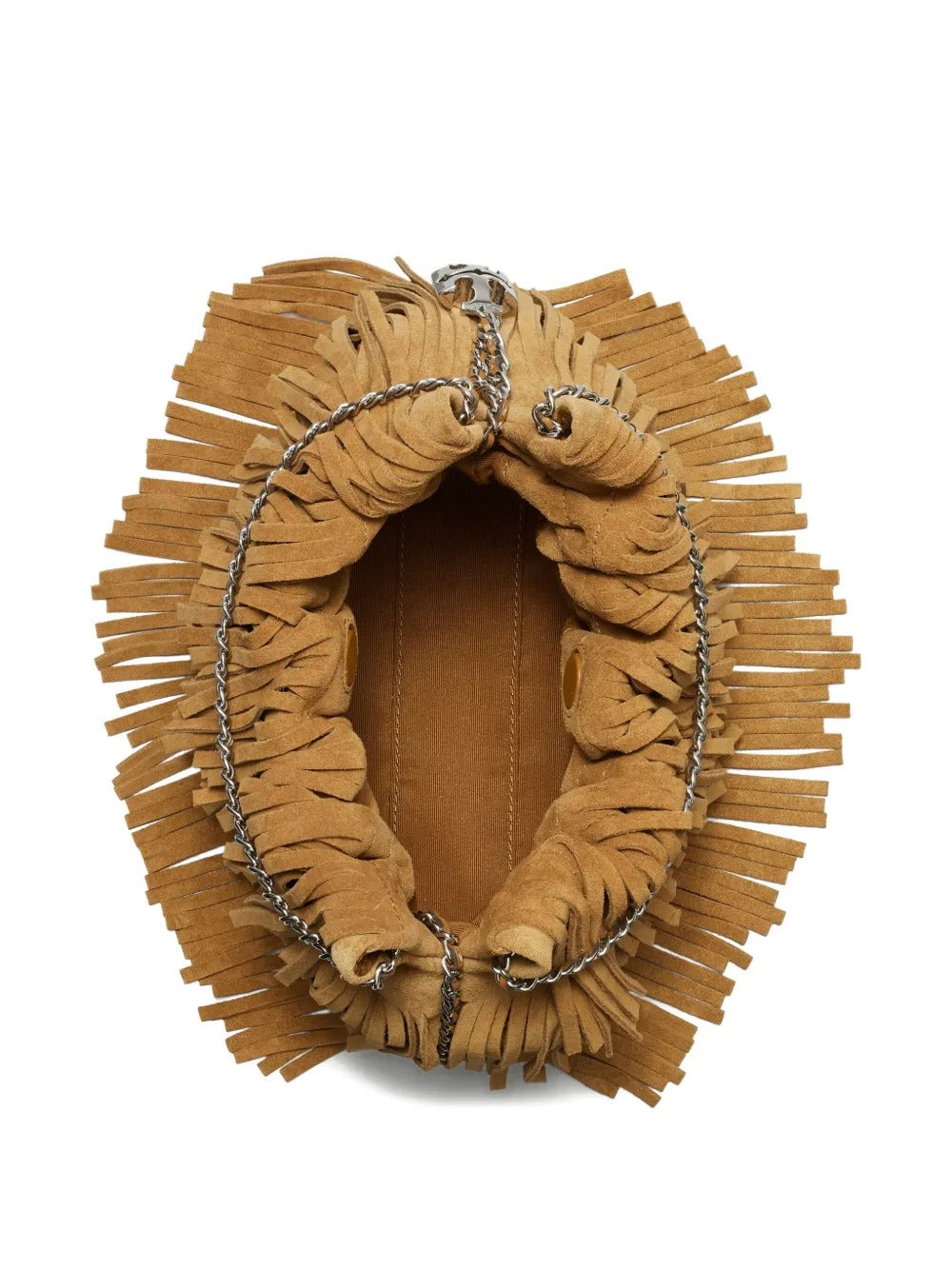 Close up of tan bags, showing texture of the nappa leather fabric