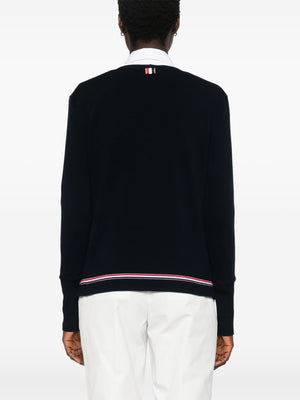 THOM BROWNE - Women Long Sleeve V Neck Top