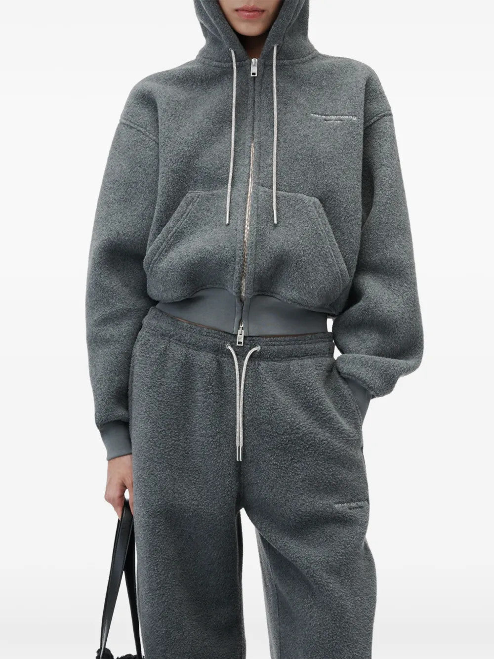 Grey hoodie, full body view